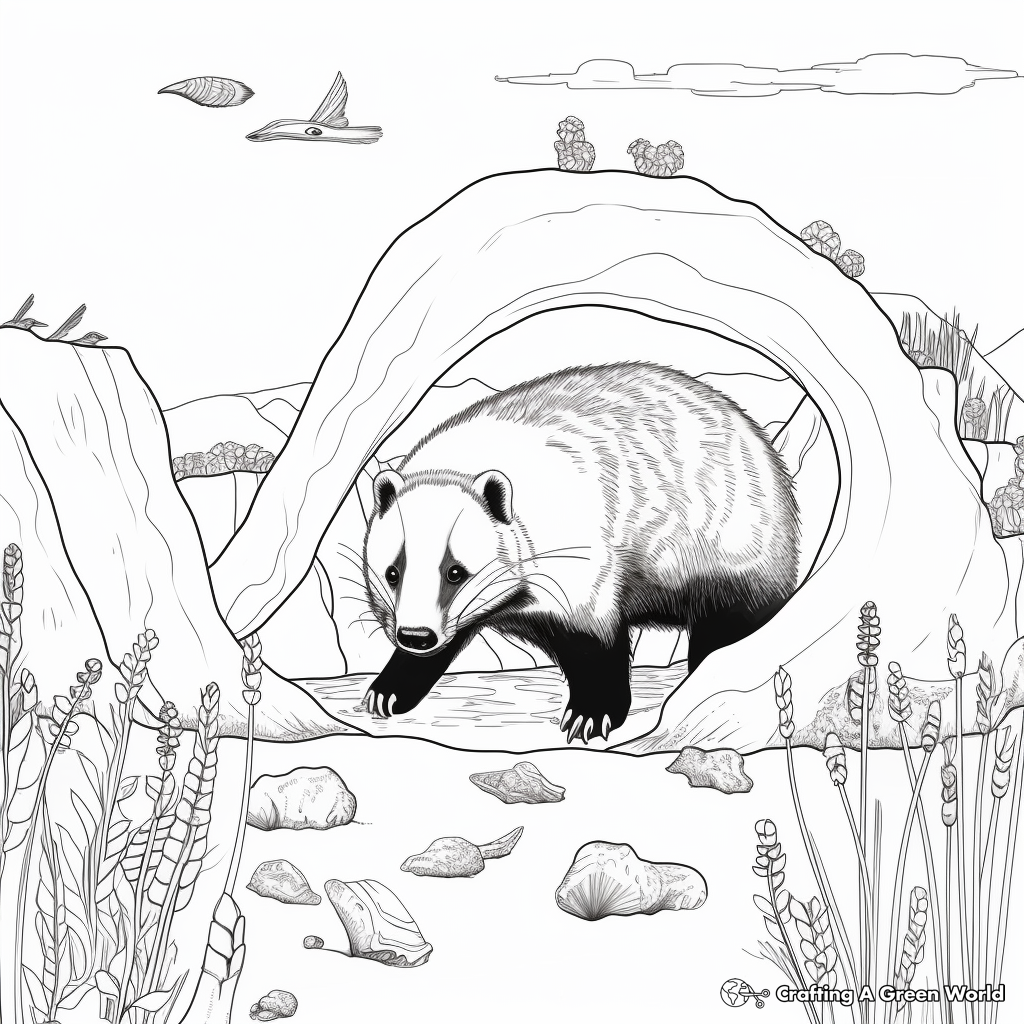 Interactive Badger Life Cycle Coloring Pages 3
