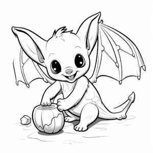 Interactive Bat Eating Fruit Coloring Pages 2