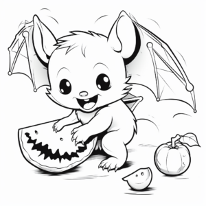 Interactive Bat Eating Fruit Coloring Pages 3