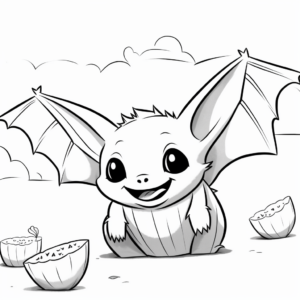 Interactive Bat Eating Fruit Coloring Pages 4