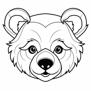 Interactive Bear Cub Head Coloring Pages 2