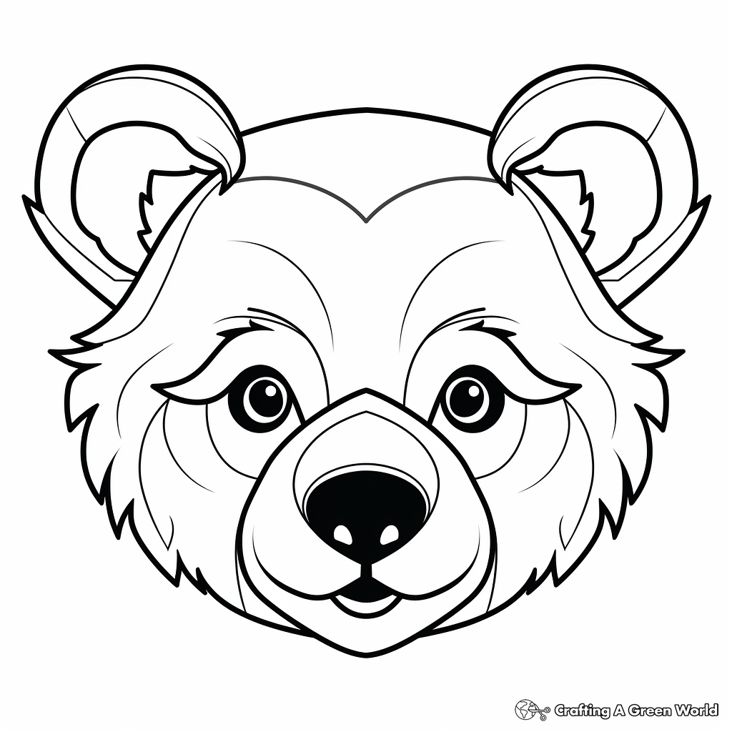 Interactive Bear Cub Head Coloring Pages 2