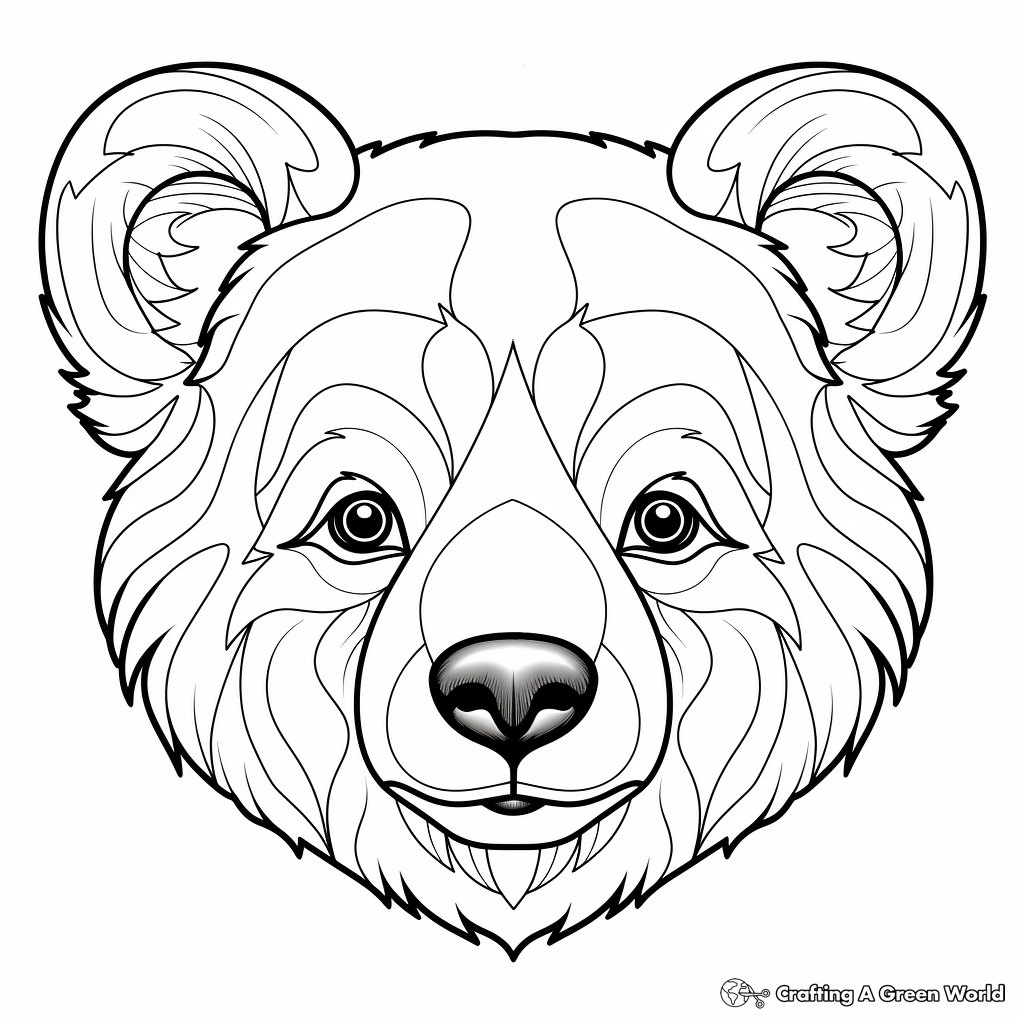 Interactive Bear Cub Head Coloring Pages 3