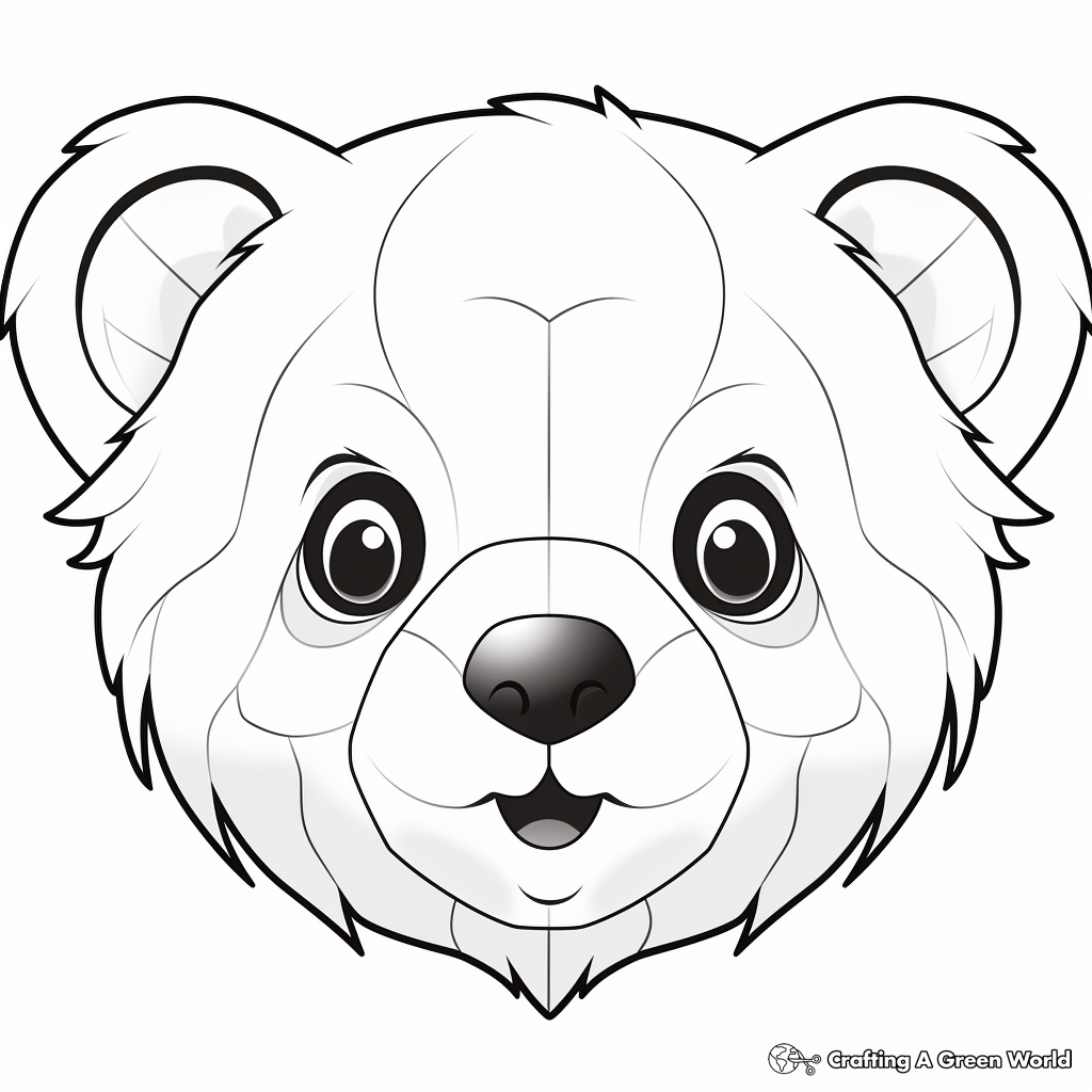 Interactive Bear Cub Head Coloring Pages 4