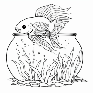 Interactive Betta Fish Tank Coloring Pages 2