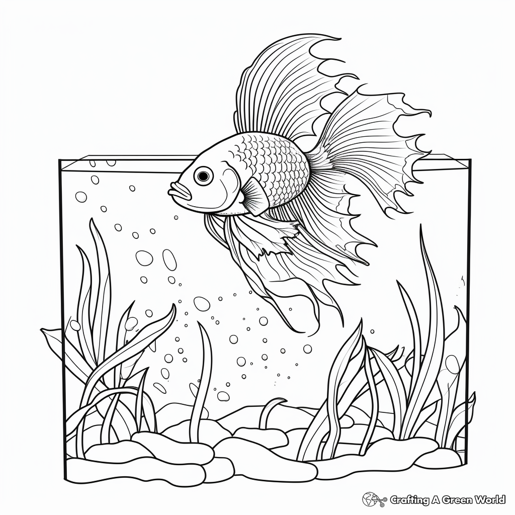 Interactive Betta Fish Tank Coloring Pages 3