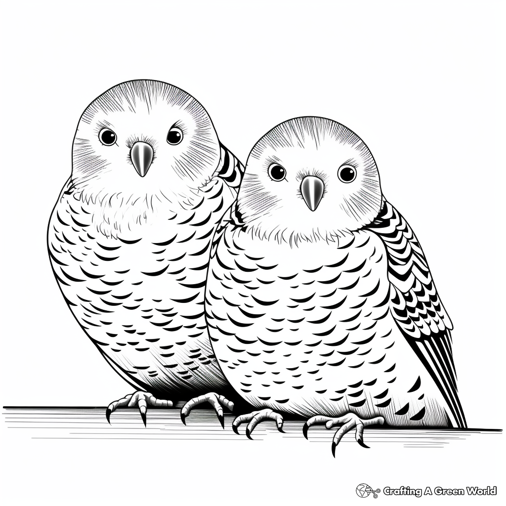 Interactive Budgie-Pair Coloring Pages 3