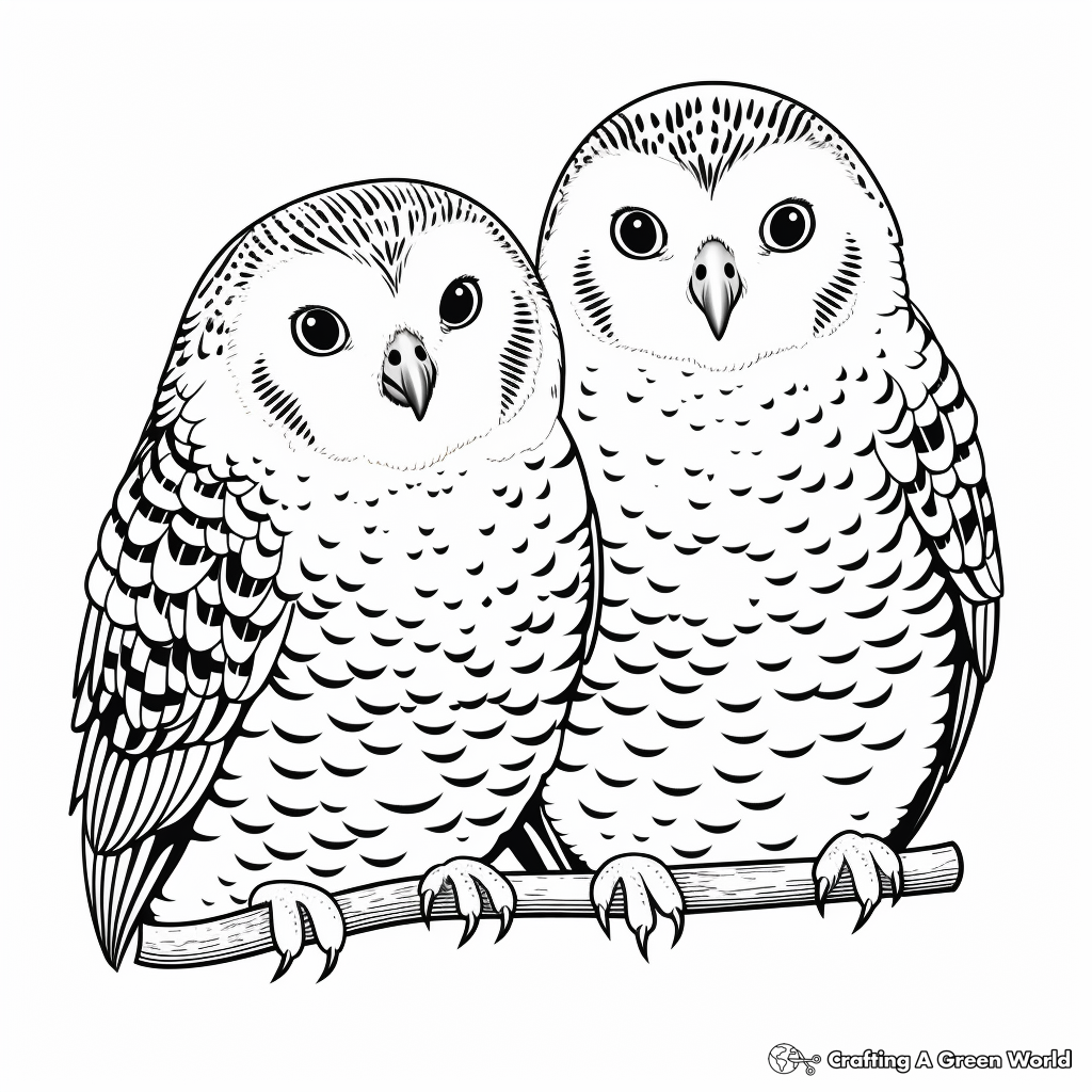 Interactive Budgie-Pair Coloring Pages 4