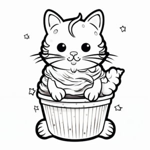 Interactive Cat Ice Cream Party Coloring Pages 3
