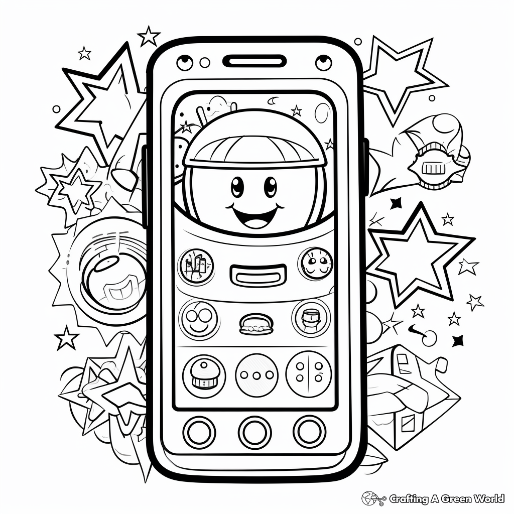 Interactive Cell Phone Coloring Pages for Kids 2