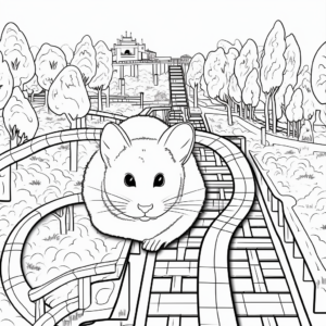 Interactive Chinchilla Maze Coloring Pages 1