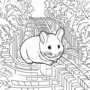Interactive Chinchilla Maze Coloring Pages 2