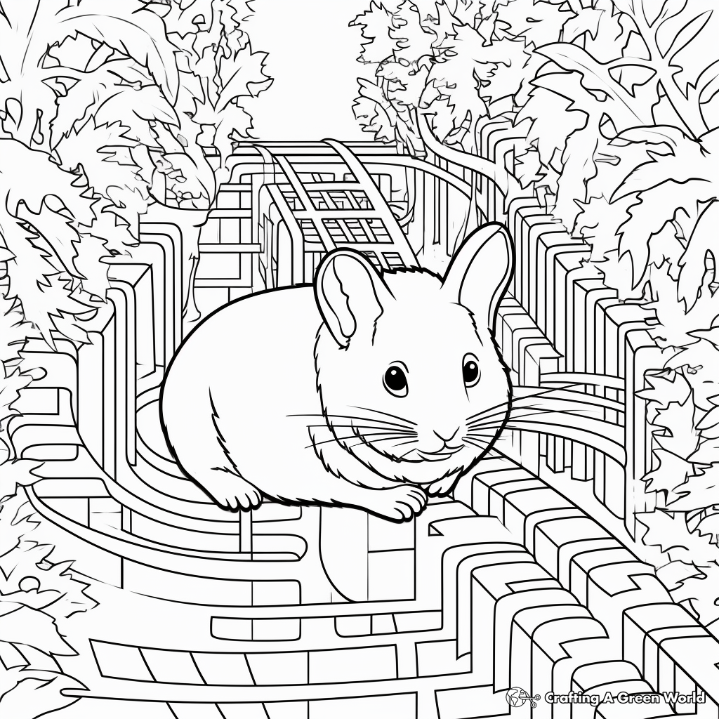 Interactive Chinchilla Maze Coloring Pages 2