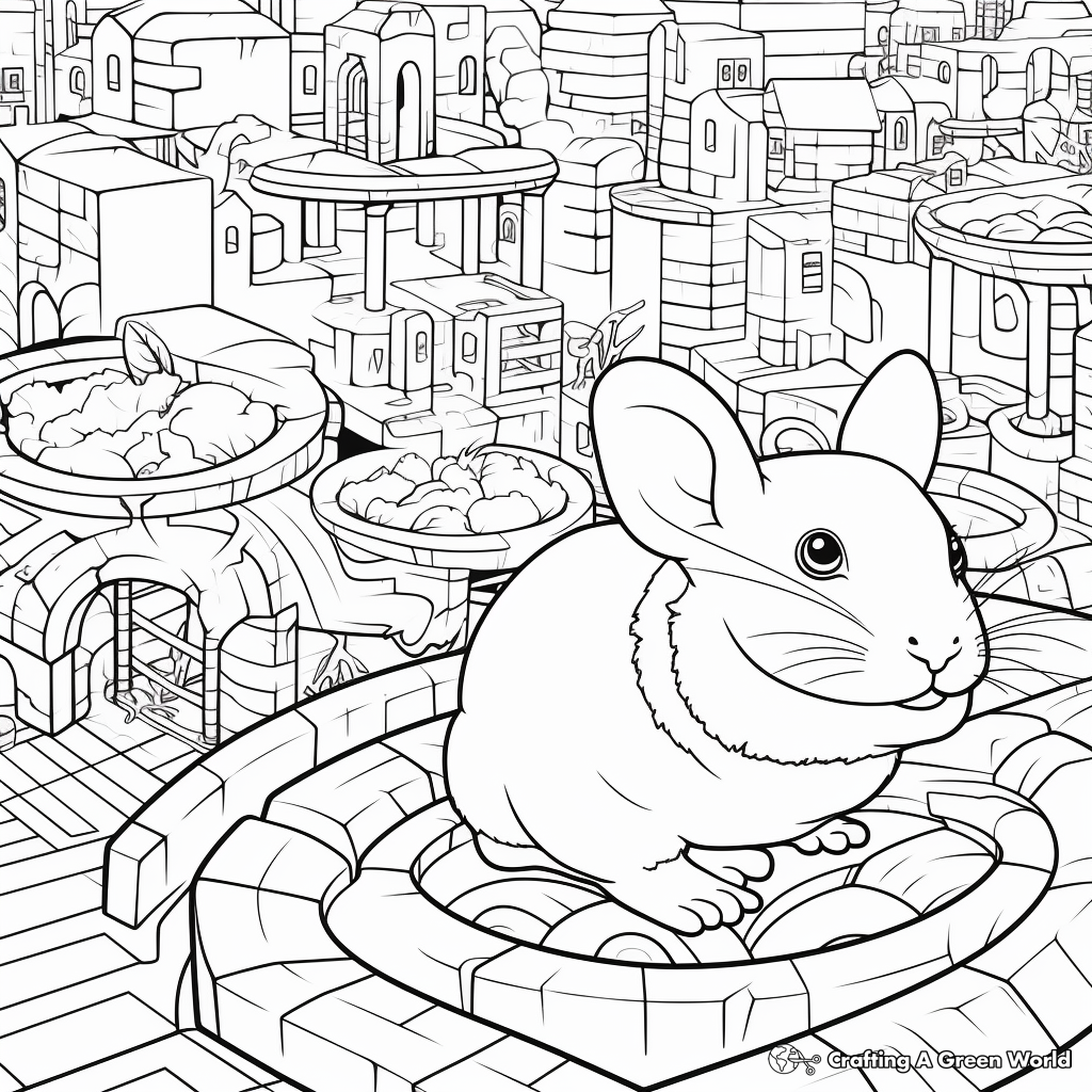 Interactive Chinchilla Maze Coloring Pages 4