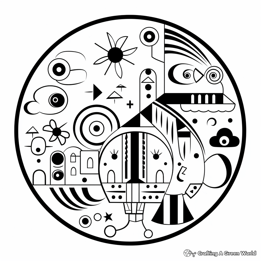 Interactive Circle Shape Coloring Pages 1