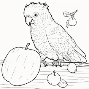 Interactive Cockatoo and Fruits Coloring Page 3