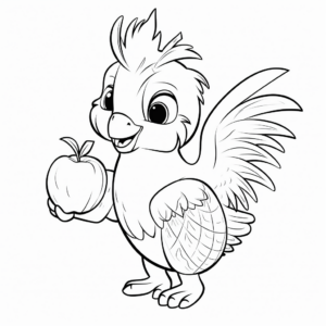 Interactive Cockatoo and Fruits Coloring Page 4