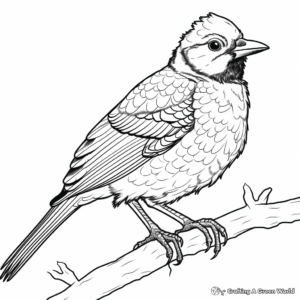 Interactive Connect-the-Dots Blue Jay Coloring Page 1