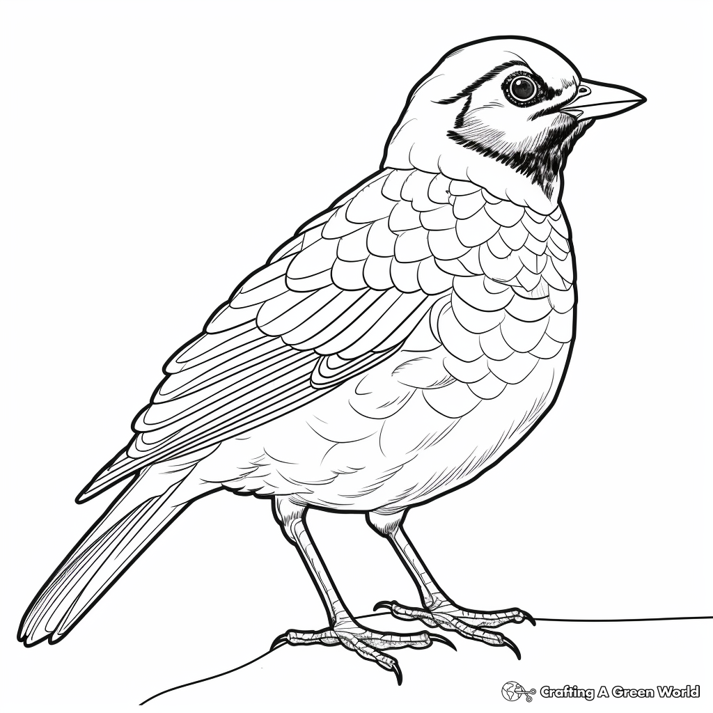 Interactive Connect-the-Dots Blue Jay Coloring Page 3
