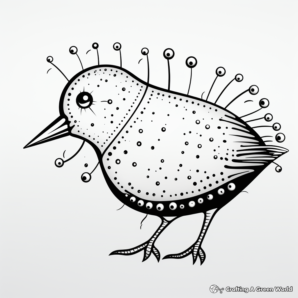 Interactive Connect-The-Dots Kiwi Bird Coloring Pages 1