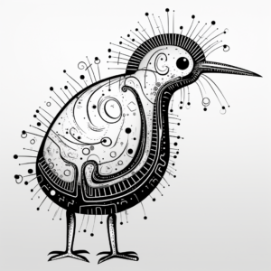 Interactive Connect-The-Dots Kiwi Bird Coloring Pages 4