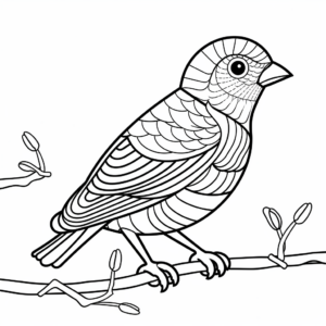 Interactive Connecticut State Bird American Goldfinch Coloring Pages 1