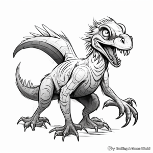 Interactive Deinonychus Coloring Pages: Draw Your own Background 1