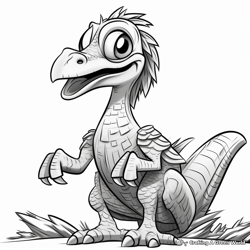 Interactive Deinonychus Coloring Pages: Draw Your own Background 3