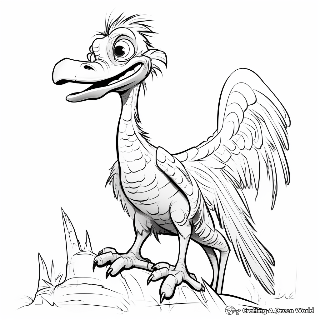 Interactive Deinonychus Coloring Pages: Draw Your own Background 4
