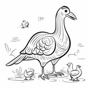 Interactive Dodo Bird and Man Interaction Coloring Pages 4