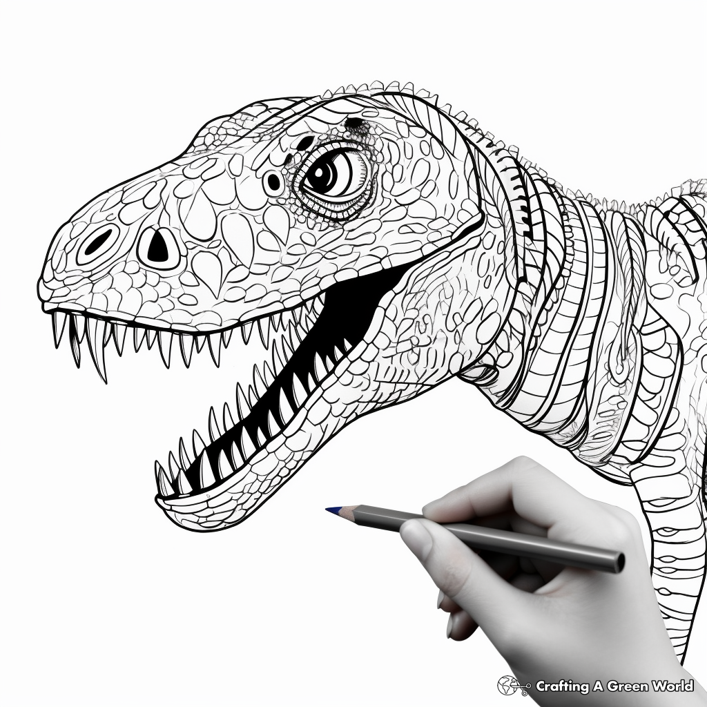 Interactive Dot-To-Dot Allosaurus Coloring Pages 1