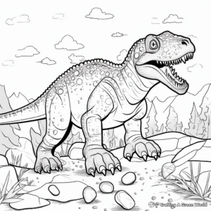 Interactive Dot-To-Dot Allosaurus Coloring Pages 4