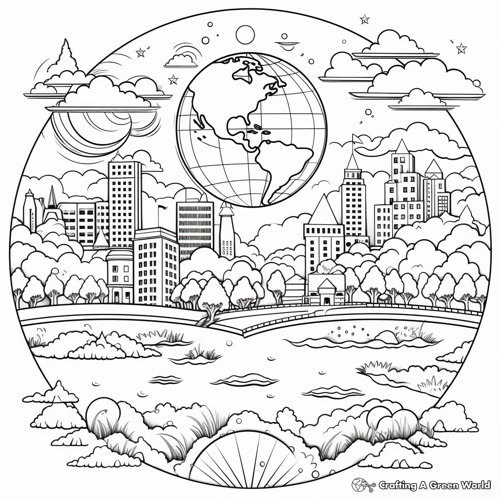 Interactive Earth and Sky Creation Coloring Pages 1