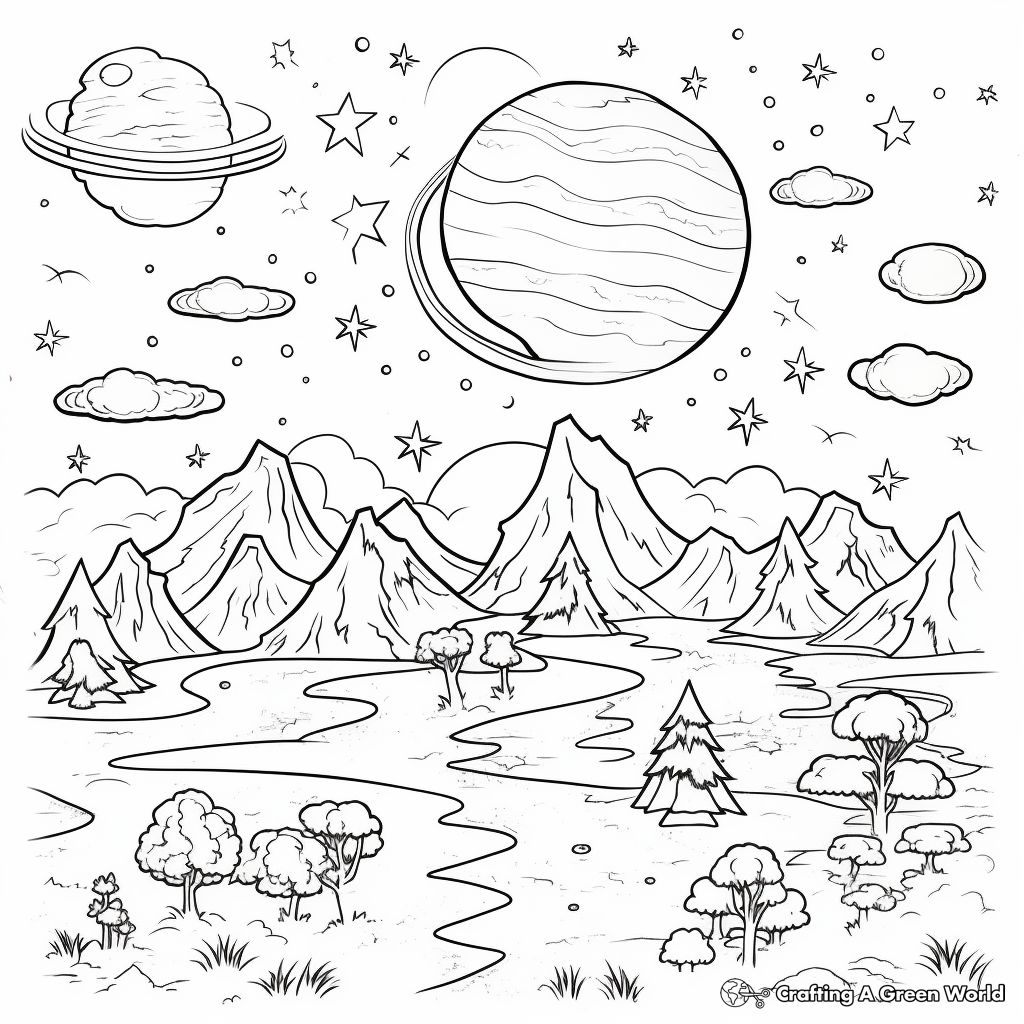 Interactive Earth and Sky Creation Coloring Pages 4
