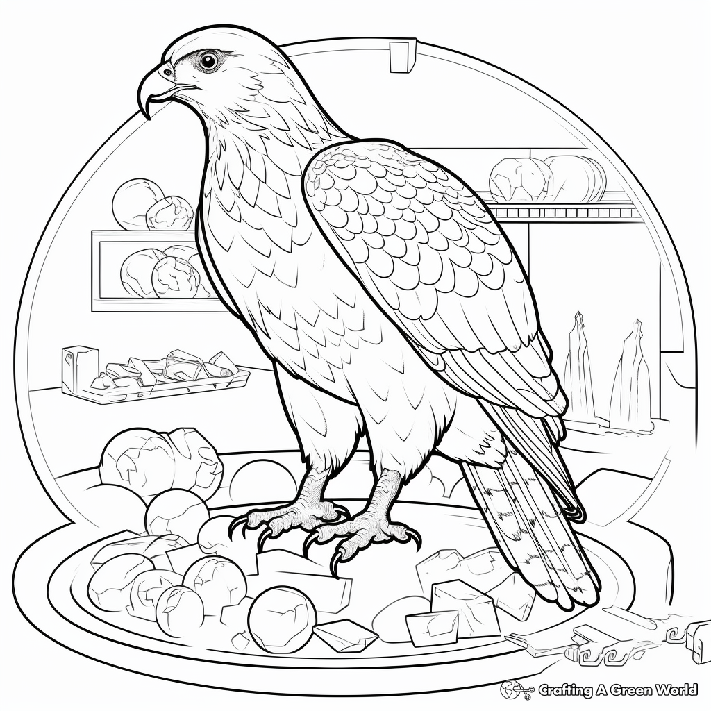 Interactive Falcon Life Cycle Coloring Pages 1