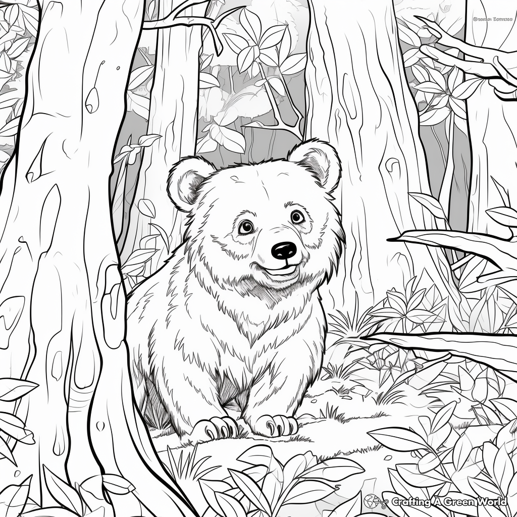 Interactive Find The Grizzly Bear Hidden Picture Coloring Pages 1