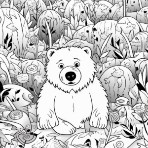 Interactive Find The Grizzly Bear Hidden Picture Coloring Pages 2
