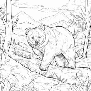 Interactive Find The Grizzly Bear Hidden Picture Coloring Pages 4