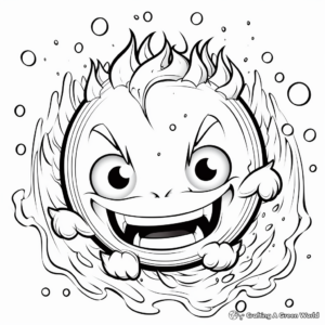 Interactive Fireball and Waterball Coloring Pages 1