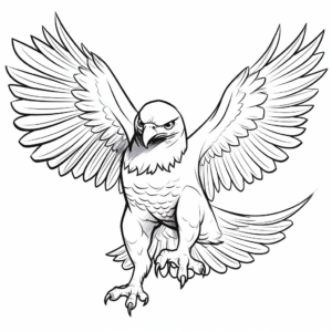 Interactive Flying Eagle with Prey Coloring Pages 1