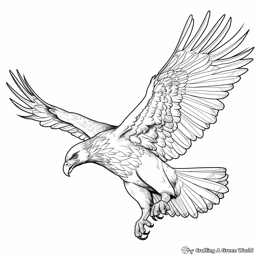 Interactive Flying Eagle with Prey Coloring Pages 3