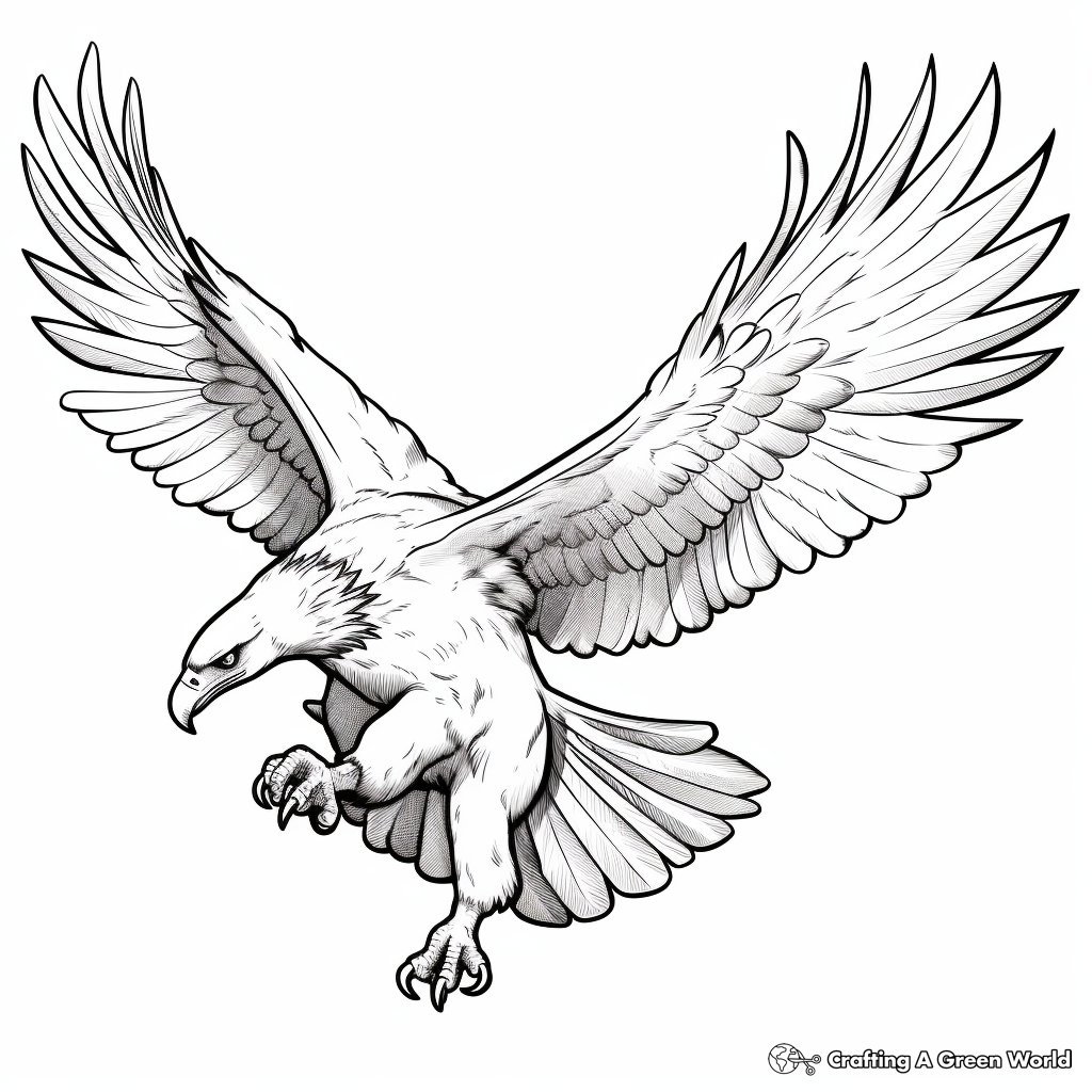 Interactive Flying Eagle with Prey Coloring Pages 4