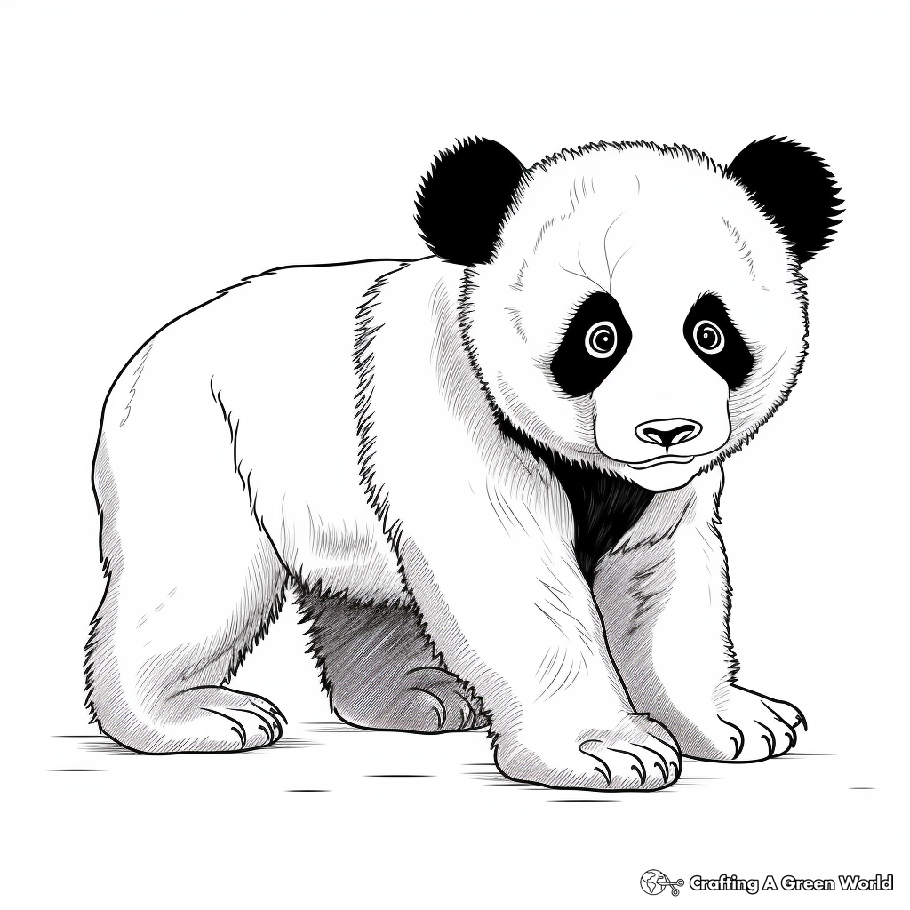 Interactive Giant Panda Bear Cub Coloring Pages 1