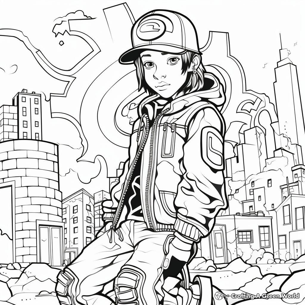Interactive Graffiti Letter G Coloring Sheet for Teens 3