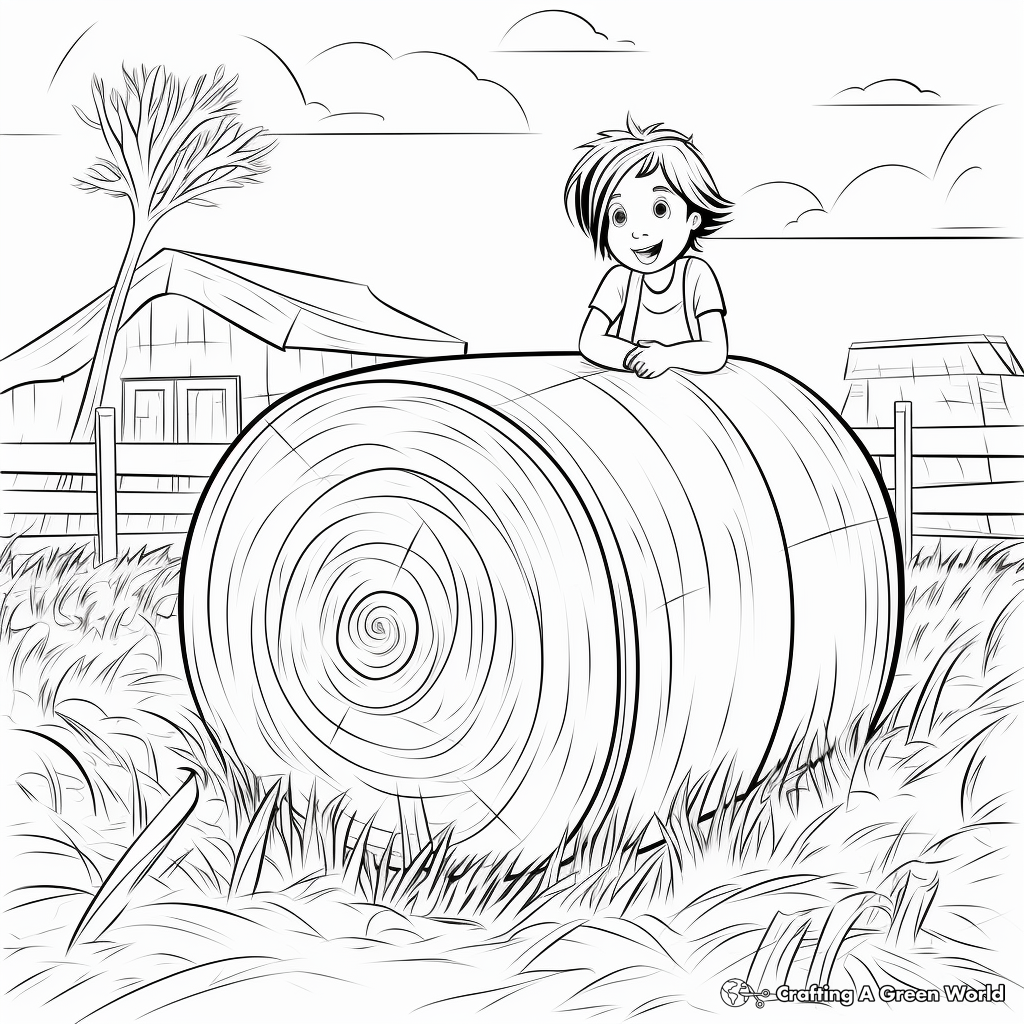 Interactive Hay Bale Coloring Pages with Hidden Objects 2