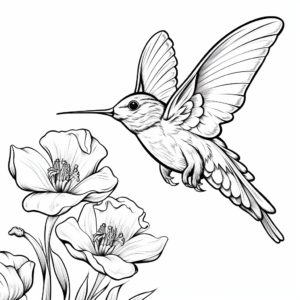 Interactive Hummingbird and Butterfly Coloring Pages 4