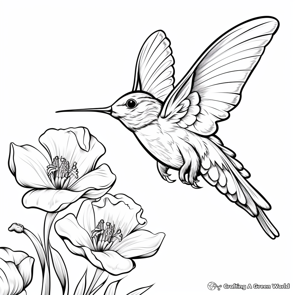 Interactive Hummingbird and Butterfly Coloring Pages 4