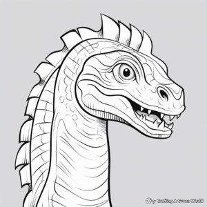 Interactive Iguanodon Dinosaur Head Coloring Pages 1