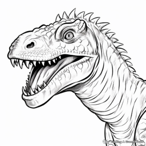 Interactive Iguanodon Dinosaur Head Coloring Pages 3