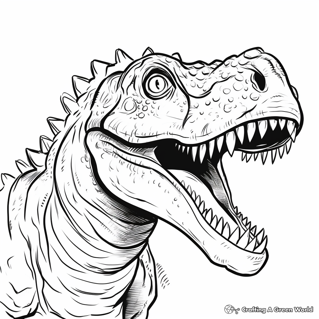 Interactive Iguanodon Dinosaur Head Coloring Pages 4